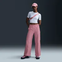 Nike Sportswear Everything Wovens женская Mid-Rise Open-Hem Pants Pink