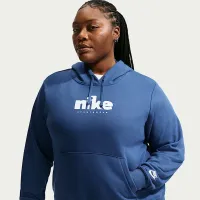 Nike Sportswear Club Fleece жіноча Graphic Pullover Толстовка з капюшоном (великі розміри) блакитний