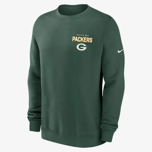 цвет зеленый Bay Packers Draw Block Club мужские Nike NFL Pullover Crew цвет зеленый