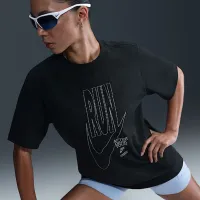 Nike After Dark Tour женская оверсайз Short-Sleeve Graphic футболка цвет черный