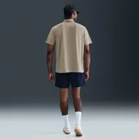 Nike 24.7 PerfectStretch чоловічі Dri-FIT Short-Sleeve Button-Down Top колір коричневий