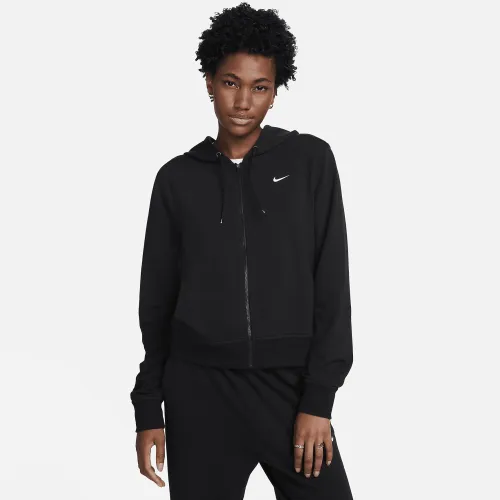 Nike Dri-FIT One жіноча Full-Zip French Terry Толстовка з капюшоном колір чорний