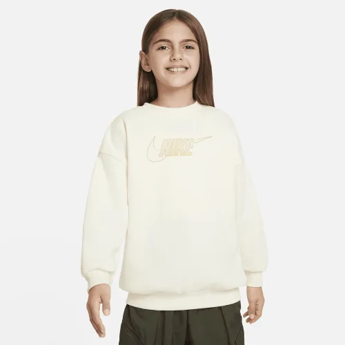 Nike Sportswear Club Fleece Big детские (Girls') Crew-Neck свитшот цвет белый