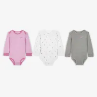 Nike Baby Essentials Baby (12-24M) Long Sleeve Bodysuits (3 Pack) колір білий