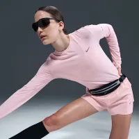 Nike Swift женская Dri-FIT UV Long-Sleeve Crew-Neck Running Top Pink