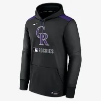 Colorado Rockies Authentic Collection чоловічі Nike Therma MLB Pullover Толстовка з капюшоном колір чорний