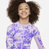 Nike Swim Big дитячі (Girls') Long-Sleeve One-Piece Swimsuit колір фіолетовий