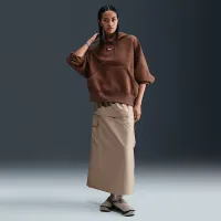 Nike Sportswear Phoenix Fleece жіноча Over-оверсайз Pullover Толстовка з капюшоном колір коричневий