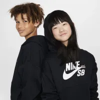 Nike SB Icon Fleece EasyOn Big дитячі оверсайз Pullover Толстовка з капюшоном колір чорний