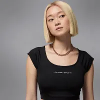 Nike Jordan Sport жіноча Short-Sleeve Knit Crop Top колір чорний