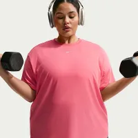 Nike One Relaxed жіноча Dri-FIT Short-Sleeve Top (великі розміри) Pink