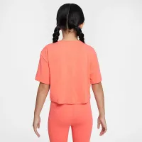 Nike One Relaxed Big детские (Girls') Dri-FIT Short-Sleeve Top Orange