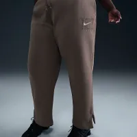 Nike Sportswear Phoenix Fleece женская С высокой Талией Wide-Leg Graphic Pants (большие размеры) цвет коричневый