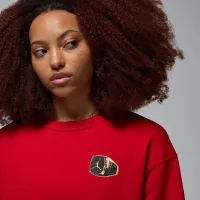 Nike Jordan Brooklyn Fleece женская Crew-Neck свитшот цвет красный