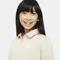 Nike Sportswear Club Fleece Big детские (Girls') Polo Top цвет коричневый