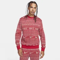 Nike Sportswear Club Fleece чоловічі Crew-Neck Holiday світшот колір червоний