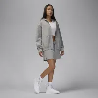 Nike Jordan Brooklyn Fleece жіноча Full-Zip Толстовка з капюшоном колір сірий
