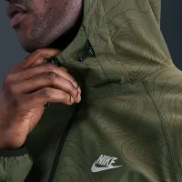 Nike Tech мужские Full-Zip Woven Windrunner Куртка цвет зеленый