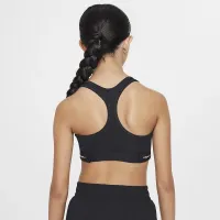 Nike Swoosh EasyOn Big детские (Girls') Sports Bra цвет черный