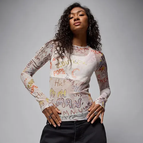 Nike Air Jordan женская Mesh Long-Sleeve Top цвет белый