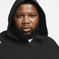 Nike Swoosh мужские 1/2-Zip Fleece Толстовка с капюшоном цвет черный