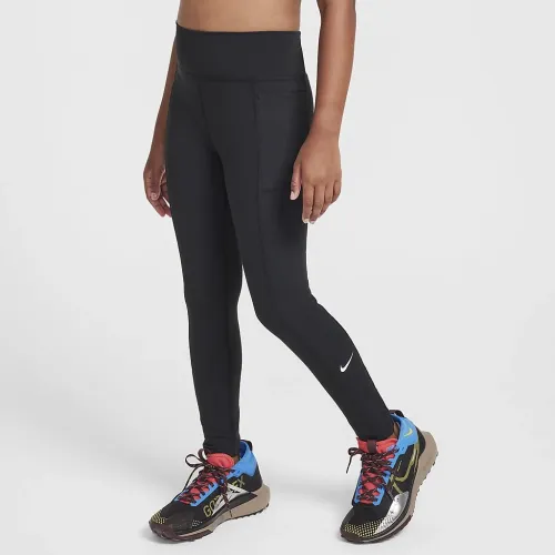 Nike One Big детские (Girls') Dri-FIT С высокой Талией лосины с карманамицвет черный