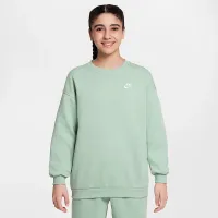 Nike Sportswear Club Fleece Big дитячі оверсайз світшот колір зелений