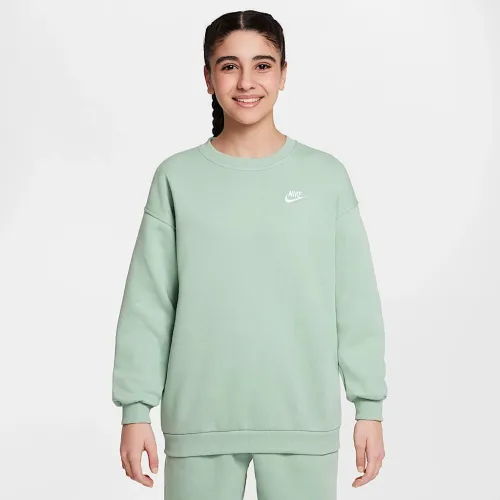 Nike Sportswear Club Fleece Big детские оверсайз свитшот цвет зеленый