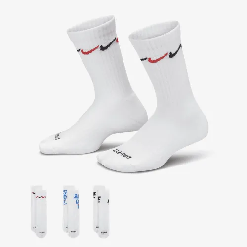 Nike Graphic Dri-FIT Crew носки (3 пары) Little детские носки цвет белый