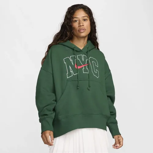 Nike Sportswear Phoenix Fleece женская Over-оверсайз Толстовка с капюшоном цвет зеленый