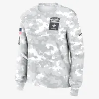 New Orleans Saints Salute to Service Edge Lockup женская Nike Dri-FIT NFL Long-Sleeve футболка цвет белый