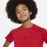 Nike Pro Big детские (для мальчиков) Dri-FIT Short-Sleeve Top цвет красный