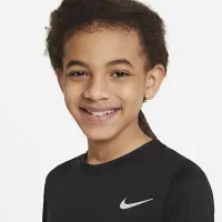 Nike Dri-FIT Miler Big детские (для мальчиков) тренировочные Top цвет черный