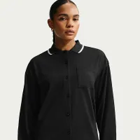 Nike Sportswear женская оверсайз Button-Down Jersey Top цвет черный