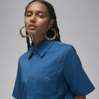 Nike Jordan жіноча Woven Crop Top блакитний