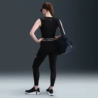 Nike Pro женская Mid-Rise 7/8 Mesh-Panel Graphic лосины цвет черный