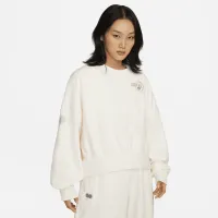 Nike Naomi Osaka Phoenix Fleece женская Over-оверсайз Crew-Neck свитшот цвет коричневый