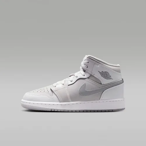 Nike Air Jordan 1 Mid SE Big детские Кроссовки цвет белый