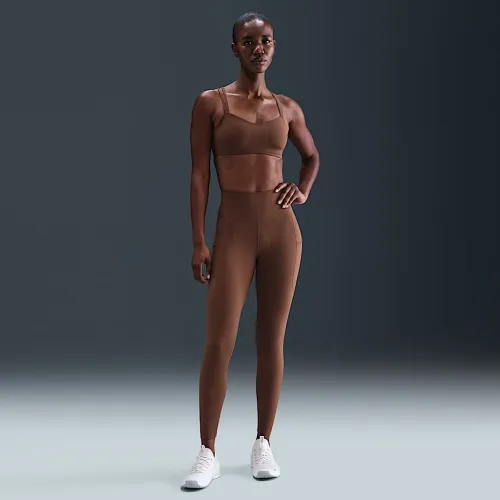 Nike One женская С высокой Талией 7/8 лосины с карманамицвет коричневый