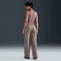 Nike Sportswear Club Fleece жіноча Mid-Rise Wide-Leg Sweatpants колір коричневий
