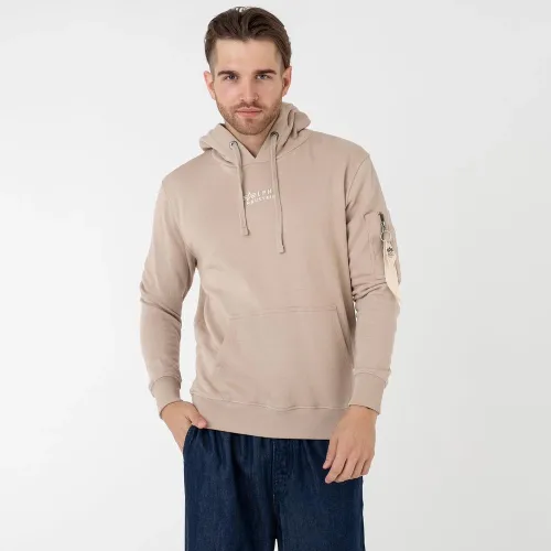 Кофта/футболка Alpha Industries Organics EMB Hoody 118350627 - бежевая