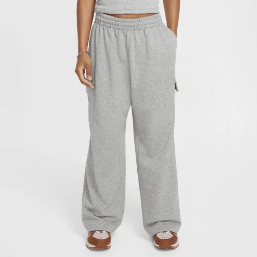 Nike Sportswear Girls' Dri-FIT оверсайз Fleece Pants цвет серый
