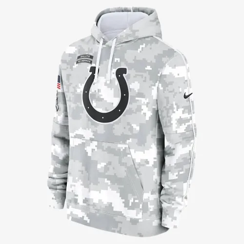 Indianapolis Colts Salute to Service Primary Edge Club чоловічі Nike NFL Pullover Толстовка з капюшоном колір білий