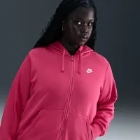Nike Sportswear Club Fleece женская Full-Zip Толстовка с капюшоном (большие размеры) Pink
