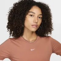 Nike Sportswear Essential женская Slim Cropped футболка цвет коричневый