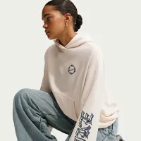 Nike Sportswear жіноча оверсайз French Terry Graphic Pullover Толстовка з капюшоном колір білий