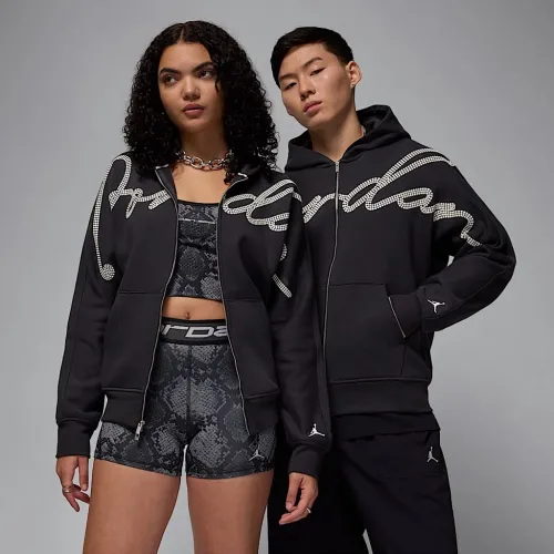 Nike Jordan MVP мужские Full-Zip Fleece Толстовка с капюшоном цвет черный
