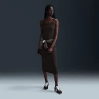 Nike Sportswear Chill Knit женская Tight Mini-Rib Tank Костюм цвет коричневый