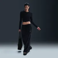 Nike Sportswear Chill Knit жіноча Slim Cropped футболка колір чорний