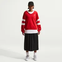 Nike Sportswear Club Fleece женская оверсайз V-Neck свитшот цвет красный